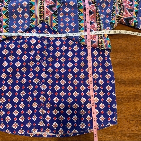 VTG Frontier Series Western Rodeo Button Up Open Neck Shirt Medium - Picture 8 of 11